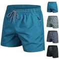 thumbnail image 1 of Sookity Summer Casual Shorts Sports Athletic Shorts Vacation Holiday Shorts Beach Shorts Elastic Waist Comfy Shorts with Pockets Blue,XS, 1 of 4