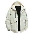 thumbnail image 1 of Sookity Cold Weather for Mens Big and Tall Casual Parka Jackets Mens Fashion Jackets Waterproof Hooded Overcoats with Pocket winter White,XL, 1 of 8