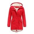 thumbnail image 1 of Sookity Winter Coats for Women Casual Warm Jackets Wool Lined Thick Overcoat Hooded Puffer Down Jacket Zipper Parka Coat, 1 of 5