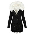 thumbnail image 1 of Sookity Winter Coats for Women Casual Warm Jackets Wool Lined Thick Overcoat Hooded Puffer Down Jacket Zipper Parka Coat, 1 of 5