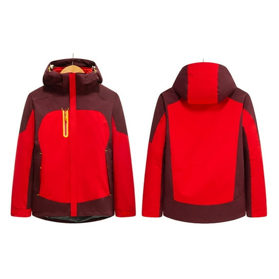 Sookity Winter Hooded Coats for Men Zip up Puffer Jackets Water Resistant Heavy Puffer Coat with Hood Quilted Insulated Warm Winter Coat with Pockets chaqueta invierno hombre Red,XXXXL