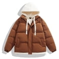 thumbnail image 1 of Sookity Winter Jacket for Men's Warm Puffer Jacket Detachable Hooded Water Resistant Puffy Winter Down Coats for Snow Ski Travel with Pockets chamarra impermeable para hombre Coffee,XXXL, 1 of 2