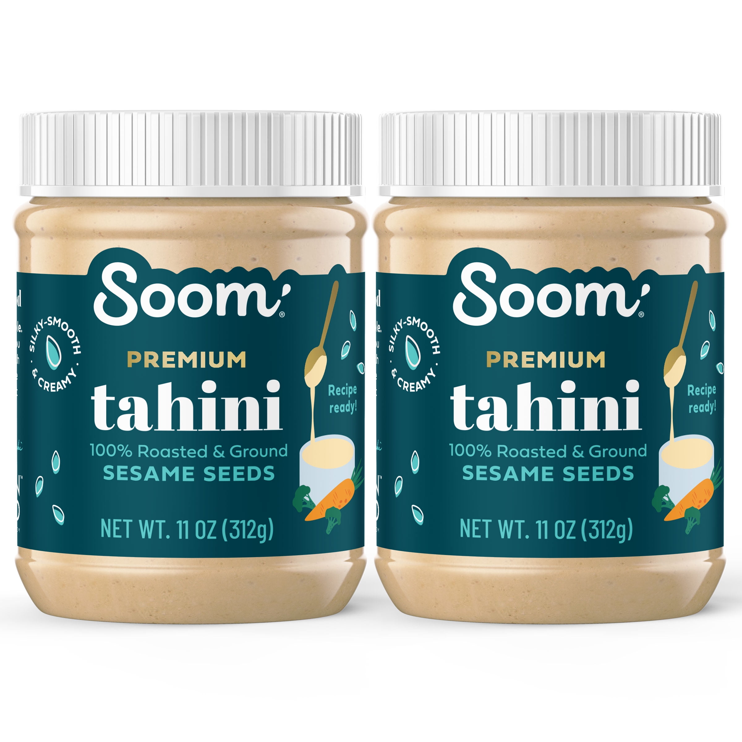 Soom Foods SingleSource Pure Ground Sesame Tahini 11oz (2 Pack