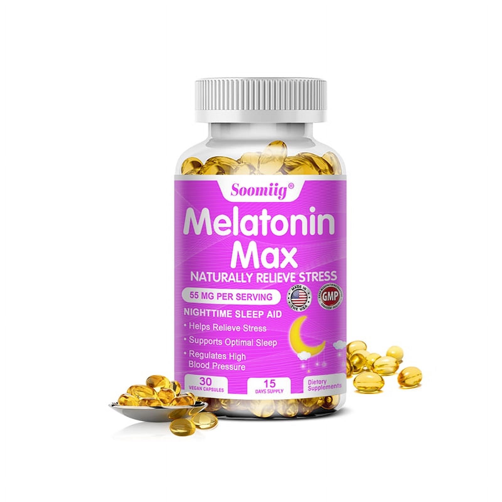Soomiig Melatonin Softgels Nighttime Sleep Aid Helps Relieve Stress