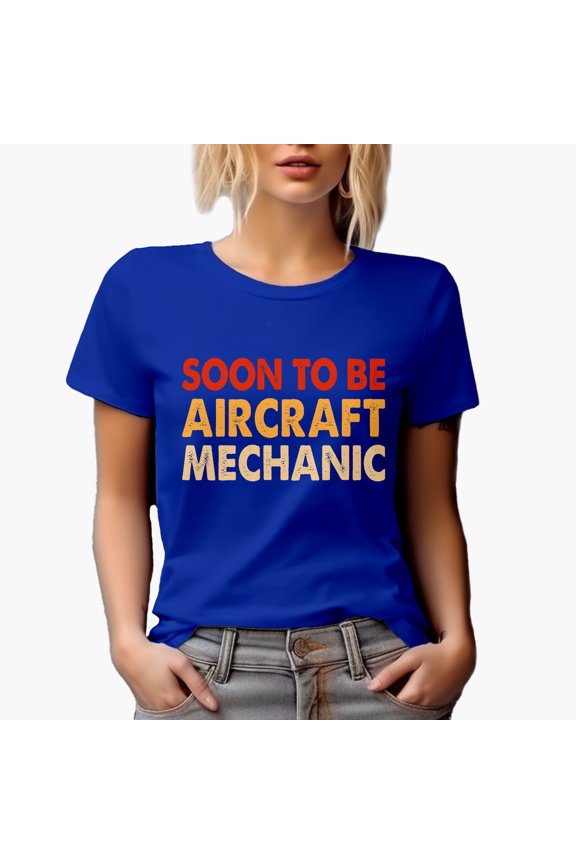 Soon To Be Aircraft Mechanic, Royal Blue T-Shirt, Medium