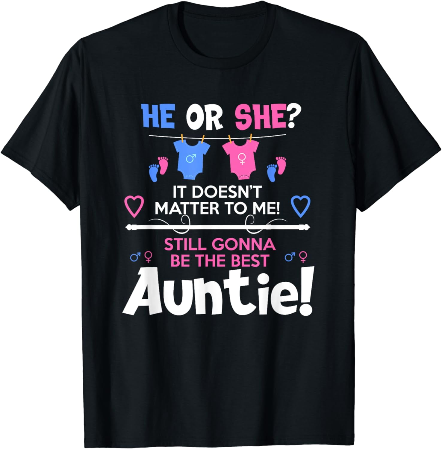 Soon To Be Auntie   Aunt Gender Reveal Boy Or Girl T-shirt - Walmart.com