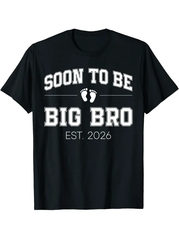 Soon To Be Big Bro Est Varsity First Time Brother T-Shirt , Vintage T-Shirt