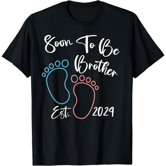Soon To Be Brother 2024 Funny Gender Reveal Baby Boy Girl T-Shirt