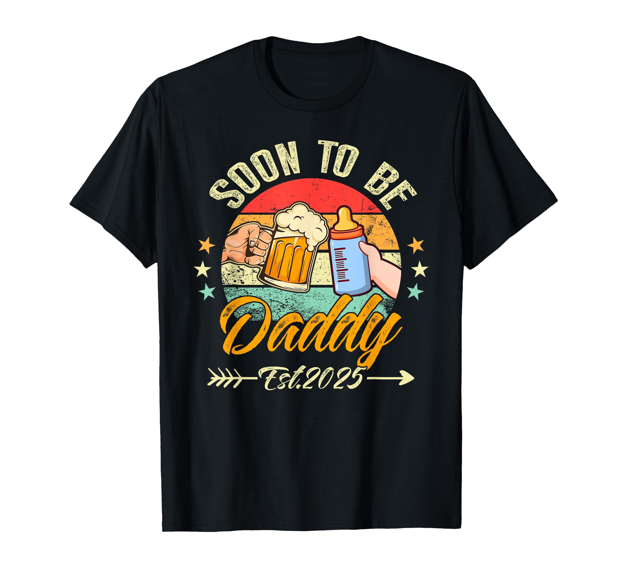 Soon To Be Daddy 2025 First Time Daddy 2025 Retro New Dad TShirt