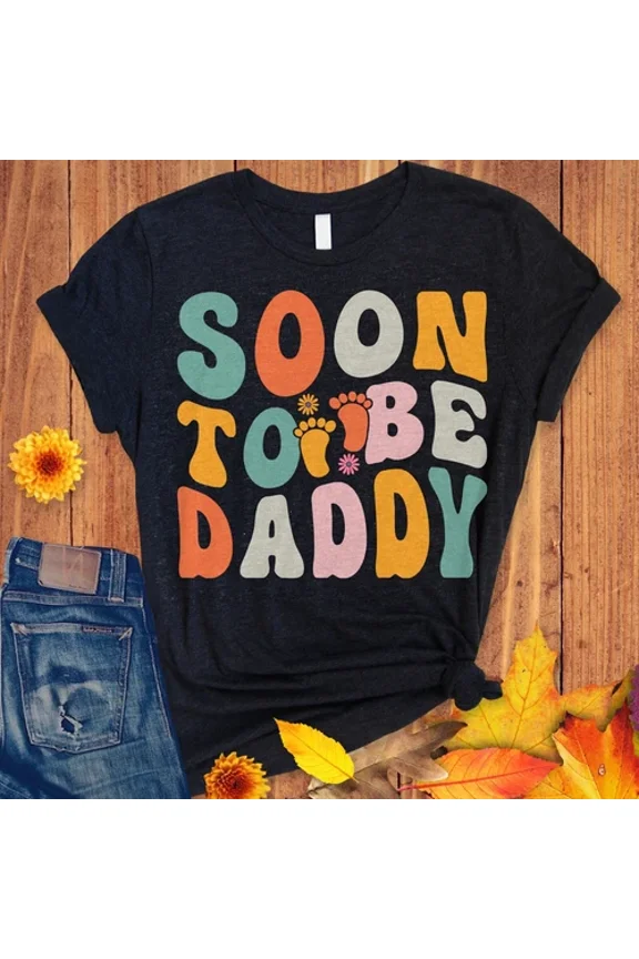 Soon To Be Daddy T-Shirt, Future Dad Tee, Pregnancy Announcement Shirt, New Baby, Vintage T-Shirt - All Sizes S-5Xl, Gategoo