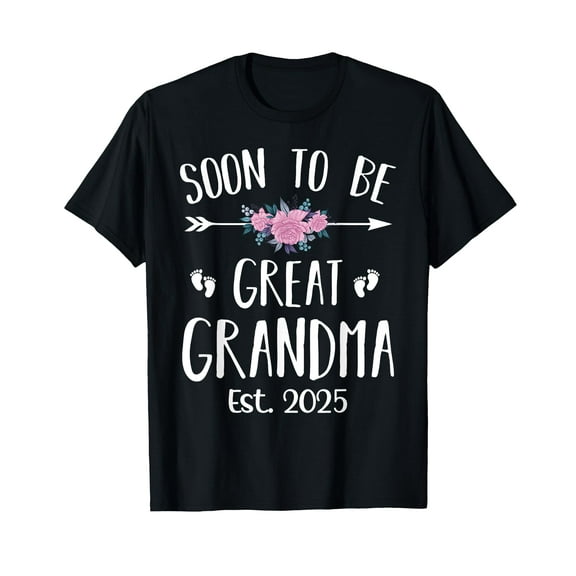 Soon To Be Great Grandma Est 2025 Pregnancy Announcement T-Shirt