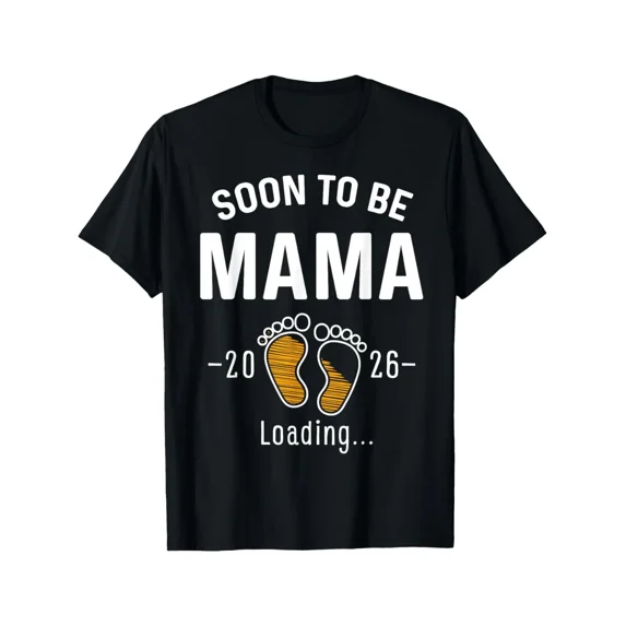Soon To Be Mama Est 2026 Loading T-Shirt Pregnancy Announcement Maternity Graphic Tee New Mother Gift Apparel Short Sleeve Cotton Top