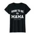 thumbnail image 1 of Soon To Be Mama Est 2026 Pregnancy Announcement T-Shirt Expectant Mother Gift Retro Graphic Tee For Women, 1 of 6
