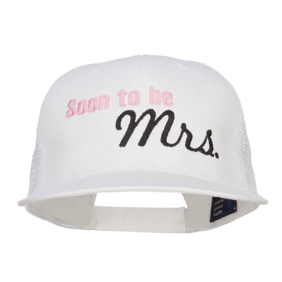 Soon To Be Mrs Embroidered Mesh Cap - White OSFM