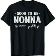 Soon To Be Nonna Est 2024 Heartbeat Funny Baby T-Shirt