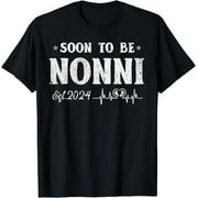 Soon To Be Nonni Est 2024 Heartbeat Funny Baby T-Shirt