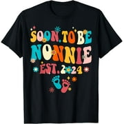 Soon To Be Nonnie Est 2024 Funny Retro Floral T-Shirt