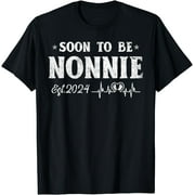 Soon To Be Nonnie Est 2024 Heartbeat Funny Baby T-Shirt