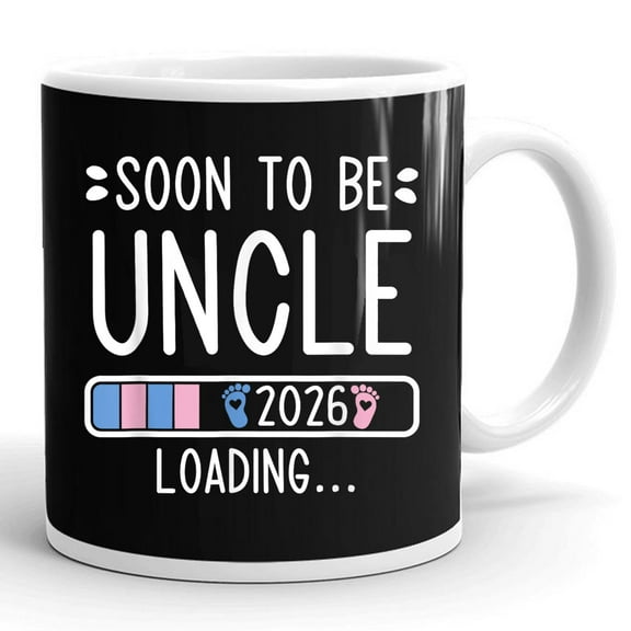 Soon To Be Uncle 2026 Loading Announcement Gift Ceramic Mug 11oz (White;11oz)