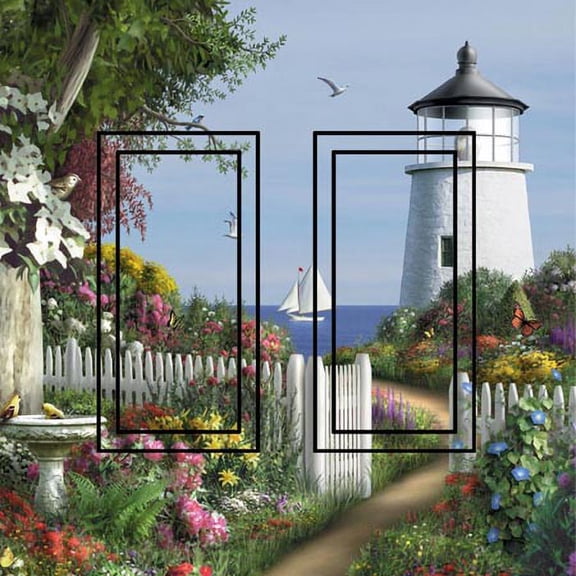 Soon the Light Double Rocker SwitchStix Peel and Stick Art Deco Switch Plate Cover Applique Washable Heat/Steam/Water-Resistant - 1 unit