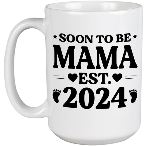 Soon to Be Grandpa Est. 2024, Baby Shower or Gender Reveal Party, White 15oz Ceramic Mug