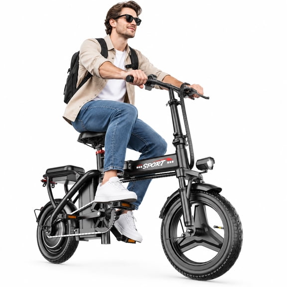 Soonaway Foldable Electric Bike for Adults, 750W Peak, 14" Tires, 35 mile Range, 48V10.4Ah Removable Battery, UL2849