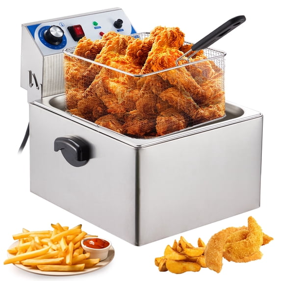 Soonbuy 10 L x 2 /10 Qts x 2 Deep Fryer, Adjustable Temperature Control, with Basket