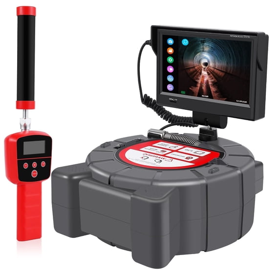 Soonbuy 100 ft Snake Sewer Camera, 9 Inch Touch HD Screen/Waterproof IP68/512Hz Locator/16 GB SD Card,Black