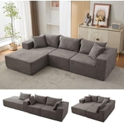 Soonbuy 108" Modular Sectional Sofa, with Left Chaise, Cloud Couch, l-Shaped Boneless Design, Compressed Sofa Bed, No Assembly Required, for Living Room
