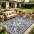 thumbnail image 1 of Soonbuy 10x14 FT Outdoor Rug, Waterproof Reversible Plastic Straw Outdoor Patio Rug, Botanical Grove Vintage Cottage Outdoor Area Rug Carpet for RV, Deck, Picnic, Beach, Backyard, 1 of 8