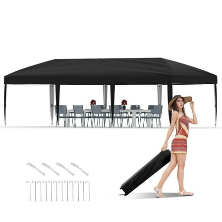 Soonbuy 10x30 Pop Up Canopy, 3 Adjustable Height