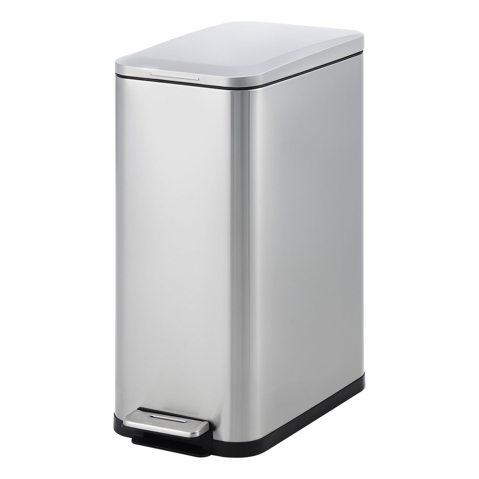 Soonbuy 13 Gallon Kitchen Trash Can, Stainless Steel Step Garbage Bin with Soft-Close Lid & Removable Bucket, Fingerprint Proof, Slim for Narrow Spaces, Bathroom or Office