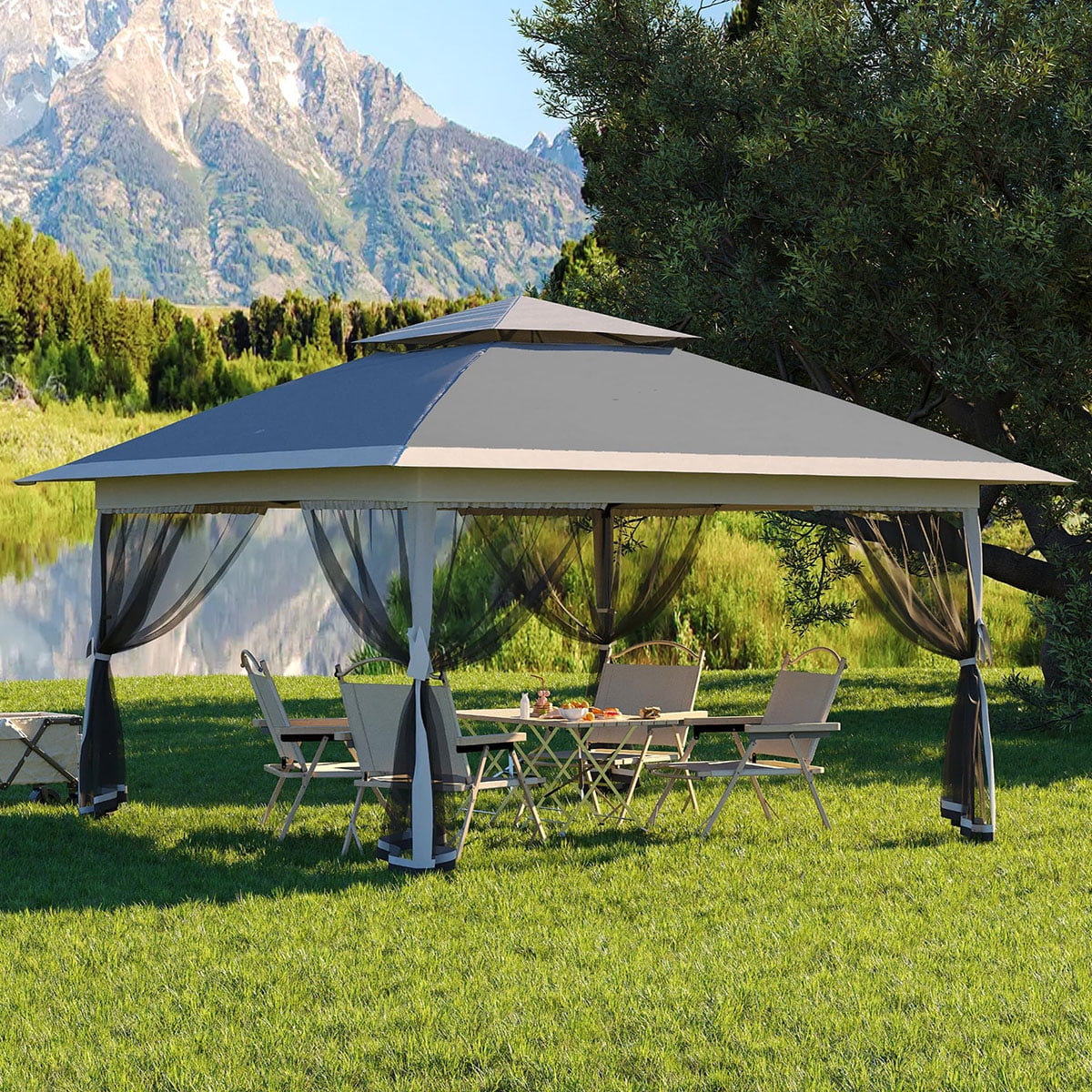 Soonbuy 13x13 Outdoor Gazebo,Canopy Tent with Mosquito Netting,Outdoor Gazebo for Backyard & Patio Furniture