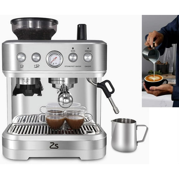 Soonbuy 15Bar Espresso Coffee Machine, Cappuccino and Latte, Stainless Steel