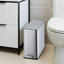 Soonbuy 2.6 Gallon Trash Can, Stainless Steel Kitchen Garbage Can with Foot Pedal and Removable Inner Bucket, Bathroom Step Trash Bin for Bedroom Living Room Home Office