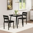 thumbnail image 1 of Soonbuy 3 Piece Dining Table Set for 2, Farmhouse Kitchen Table and Chair, Metal Frame Square Dining Room Table Set for Small Space, Apartment, Studio, 1 of 9