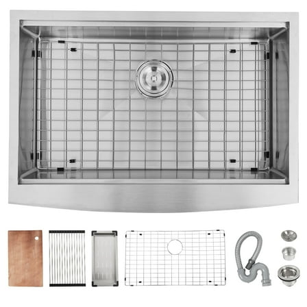 Soonbuy 30/33 Inch Farmhouse Sink, Single Bowl Farm Kitchen Sinks with Complete Accessories, Drop in Apron Front Kitchen Sink Workstation, 16 Gauge Stainless Steel Farmhouse Tank