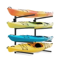 Soonbuy 4 Kayak Storage Rack, 400 Lbs Heavy Duty Adjustable Kayak Wall Mount Rack for Garage and Outdoor Storage,Storage Rack for Kayak, Canoe, Surfboard & Paddleboard, Black