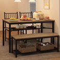 thumbnail image 1 of Soonbuy 4 Person Dining Set, with Wine Rack, Gray, 1 of 8