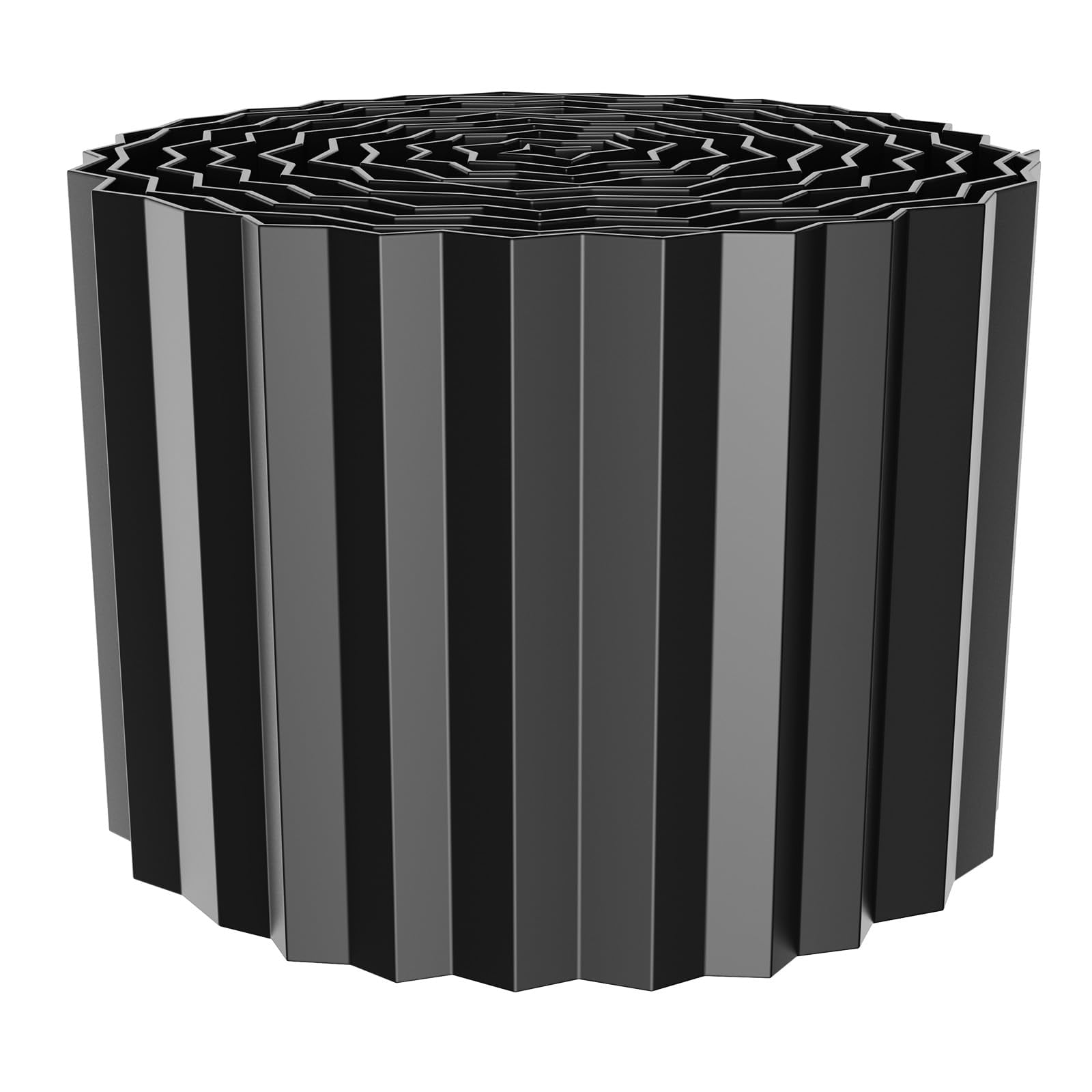 Soonbuy 4pcs Metal Garden Edging Border, 8 in x 20 ft Heavy-Duty Galvanized Steel Landscape Edging for Lawn, Flower Beds, Trees & Raised Beds, Modern Black
