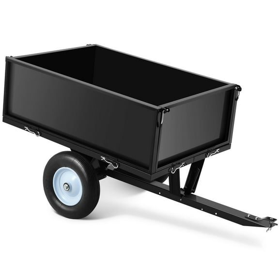 Soonbuy 500 LBS Tow Behind ATV Trailer Dump Cart, Heavy Duty Pull Behind Yard Wagon Garden Cart with 2 Wheels, for Tractor, ATV, UTV, Outdoor Lawn Mower