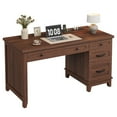 thumbnail image 1 of Soonbuy 53.5" Wooden Work Desk with File Cabinet,Home Office Desk with Drawers,Executive Desk with Power Outlet,Computer Desk for Work, Study, Writing, 1 of 8