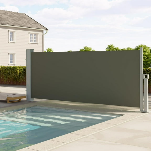 Soonbuy 71''x138'' Retractable Side Awning for Patio, Retractable Privacy Screen Protection Awning, Waterproof & UV-Resistant Folding Privacy Divider, for Patio, Balcony and Pools