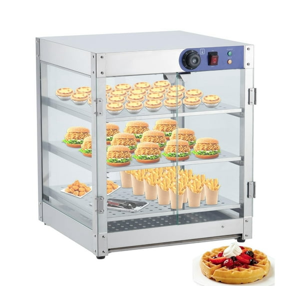 Soonbuy Commercial 20 Inch Food Warmer Display Cabinet, 3-Tier, 3D Heating
