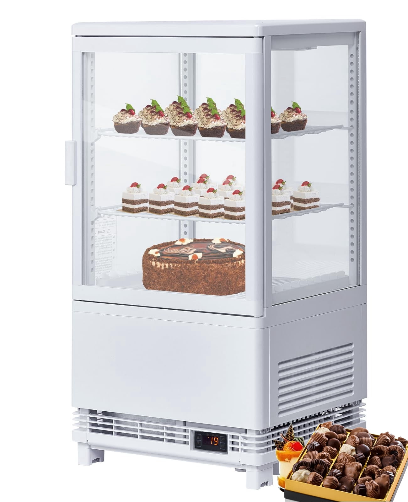 Soonbuy Commercial Cake Display Refrigerator, 2.1 Cu. White