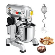 Soonbuy Commercial Food Mixer, 15Qt Stainless Steel Bowl, 3 Speed, 130 RPM/233 RPM/415 RPM, Removable Bowl