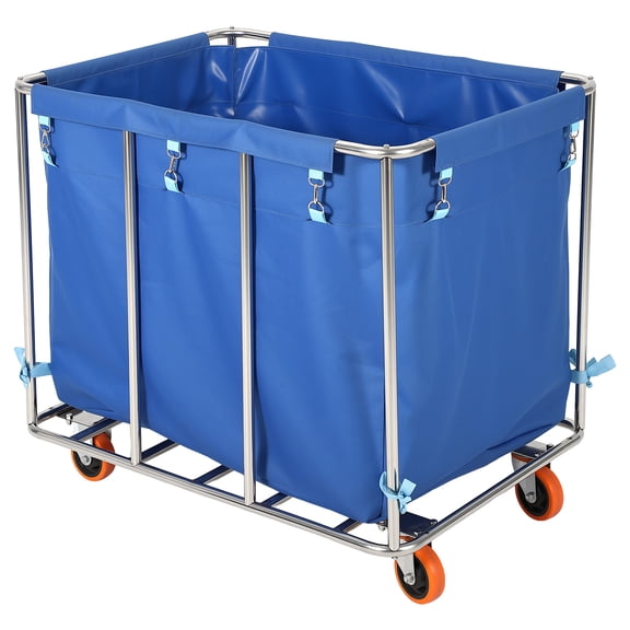 Soonbuy Commercial Laundry Cart with Wheels, 400L Industrial Rolling Laundry Basket with Sturdy Steel Frame & Removable Waterproof Oxford Liner Bag, 350 Lbs Capacity for Home, Hotel, Hospital, School