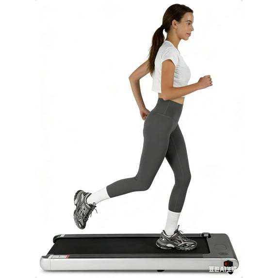Soonbuy Folding Treadmill with Low Noice, No-Assembly Portable Treadmill with Display & Pulse Detection, Quiet 2.25HP Motor, Compact Walking Pad for Home Office Apartment, 265lbs Capacity