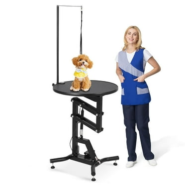 Soonbuy Hydraulic Lift Dog Grooming Table 24" Rotating Desktop Pet Grooming Table for Small Dogs At Home, 360° Rotating Grooming Table, Adjustable Overhead Arm & Tool Organizer Dog Grooming Station