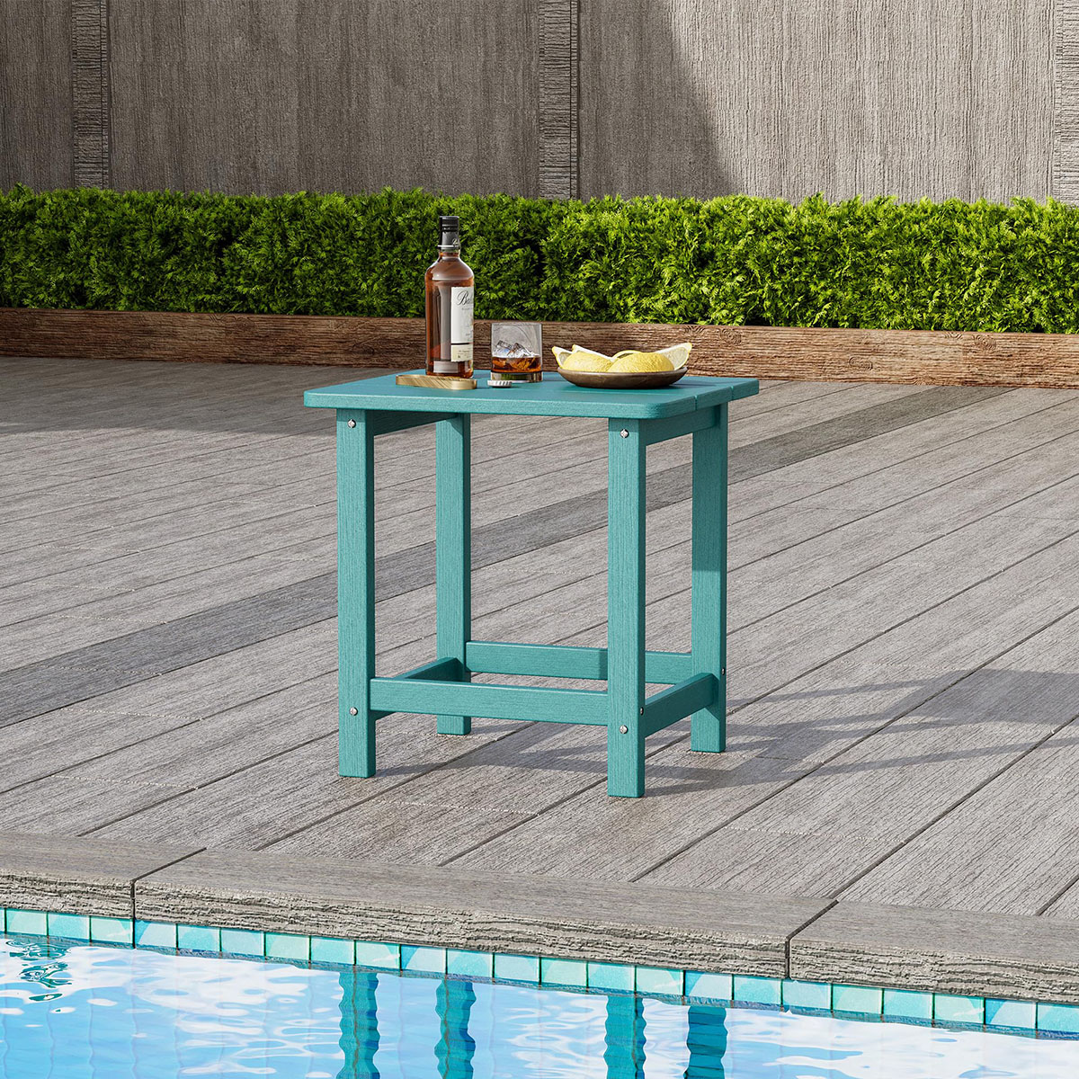 Soonbuy Outdoor HDPE Square Side Table,Adirondack Style Patio End Table ...